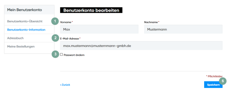 Kontodaten bearbeiten