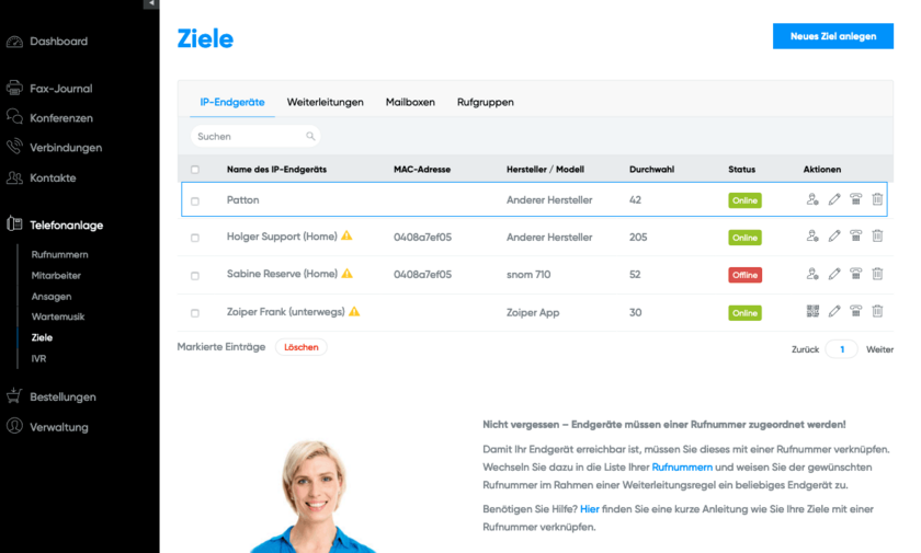 Ziel: Status "Online"