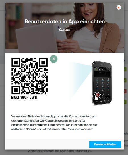 Zoiper Einrichtung mit QR Code Schritt 4