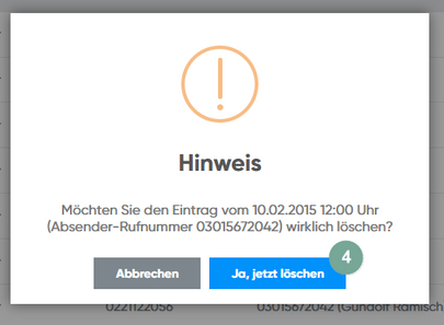 Löschen bestätigen