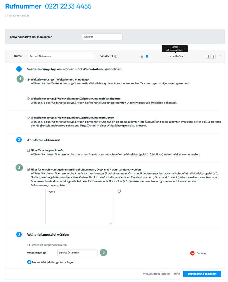 Anruffilter Österreich