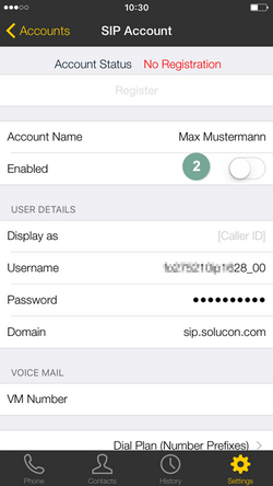 Bria iOS Nutzer deaktivieren Schritt 2