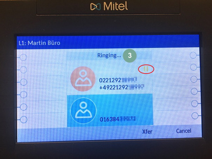 Mitel Ringing Transfer