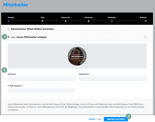Neuen Mitarbeiter anlegen