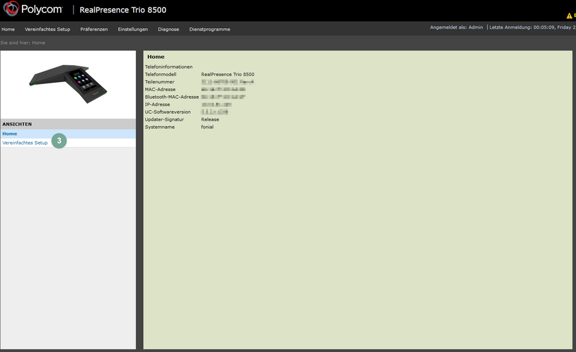 Polycom RealPresence Trio 8500/8800: Benutzeroberfläche