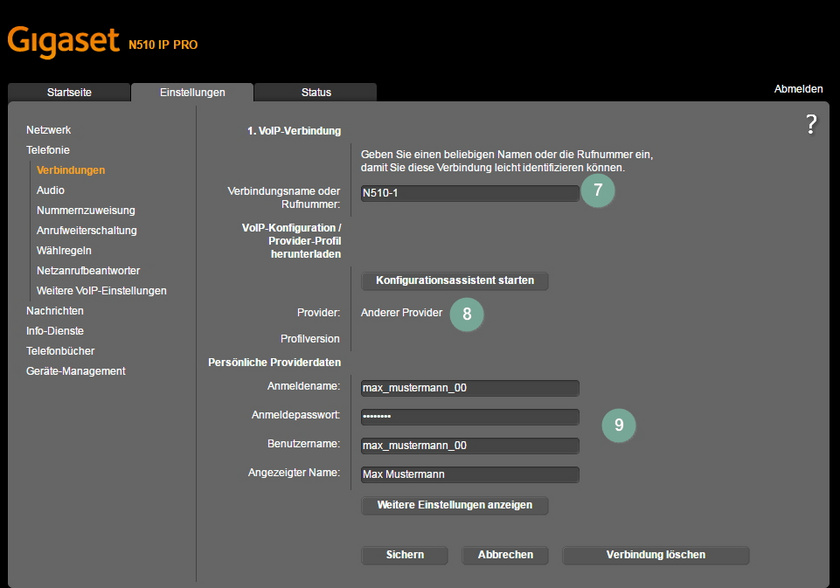 Mobilteil konfigurieren 