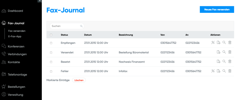 Schritt-für-Schritt Erklärung Web2Fax