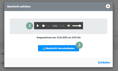 Nachricht anhören und herunterladen