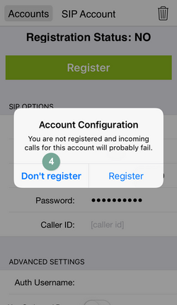 Zoiper Account deaktivieren Schritt 4