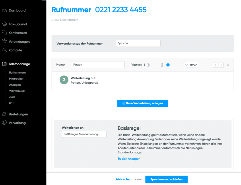 Einrichten des Patton Fax Adapters