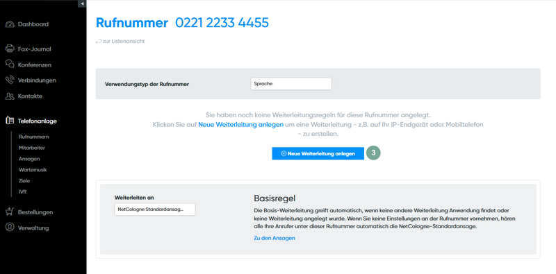 Neue Weiterleitung anlegen