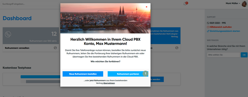 Rufnummernportierung wählen