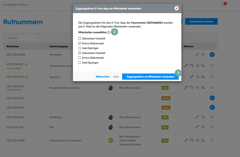 Auswahl der Mitarbeiter