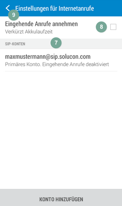 Ansicht Android Mobile Integration Schritt 7-9