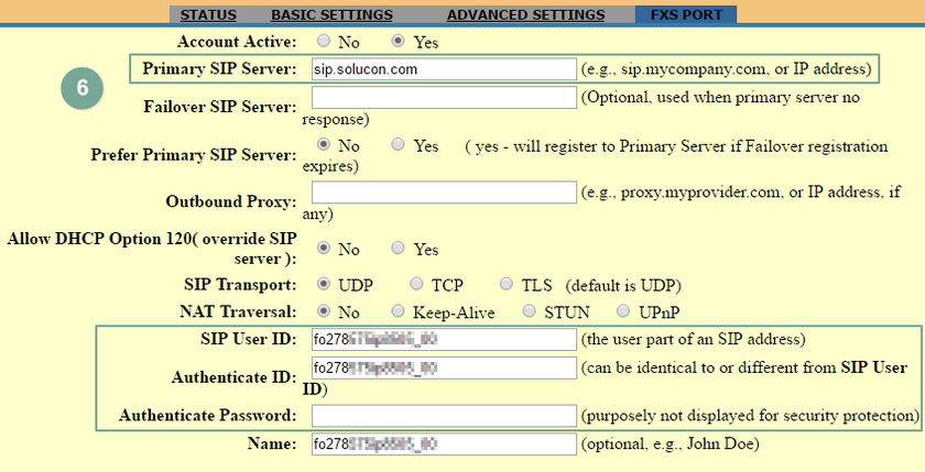 SIP Config Grandstream HandyTone