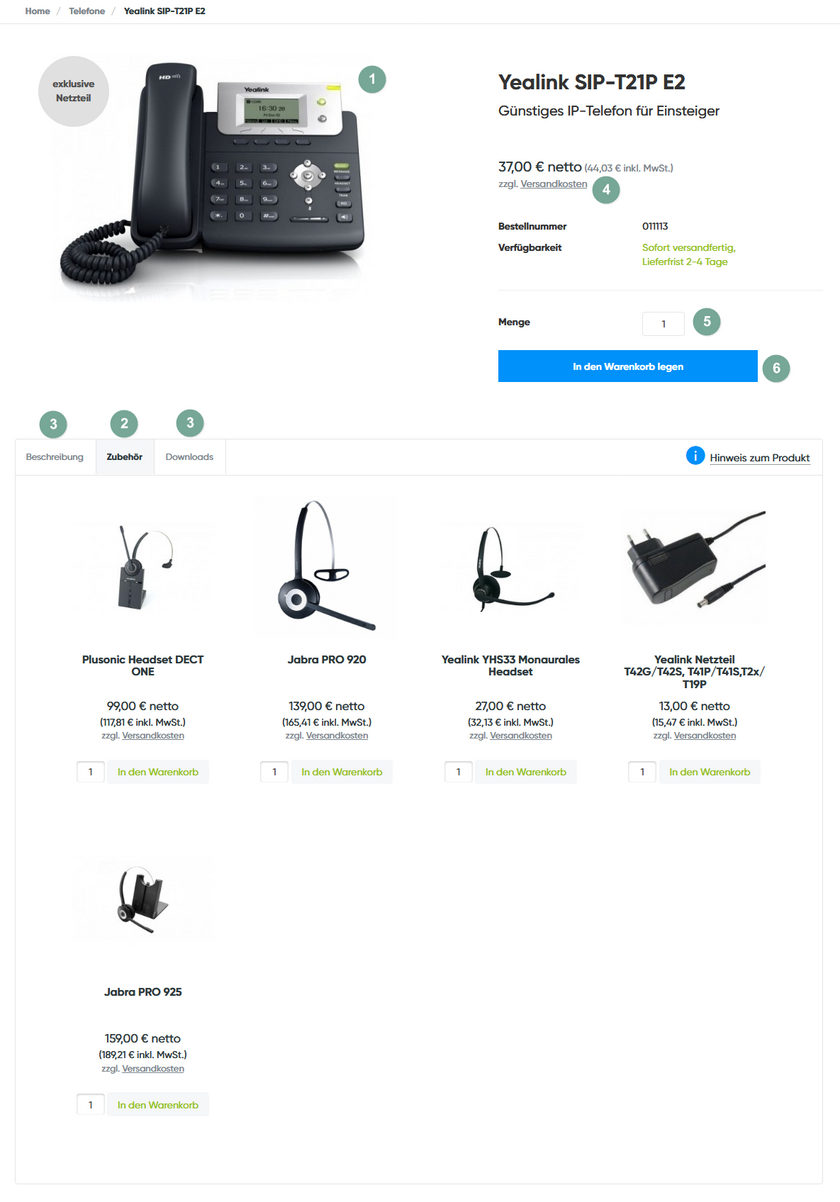 Shop Telefon Bestellung