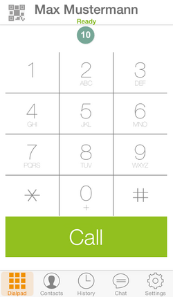 Ansicht IPhone mobile Integration mit Zoiper Schritt 10