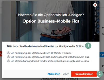 Hinweis zur Kündigung