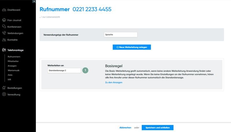 Basisregel einstellen