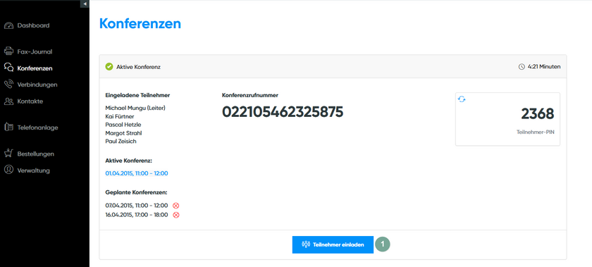 Funktionen Konferenz Startseite