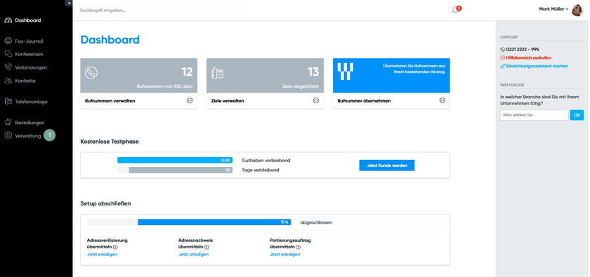 Cloud PBX Konto Telefonbucheintrag