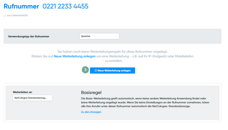 Weiterleitung anlegen