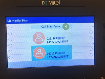 Mitel Call Transferred