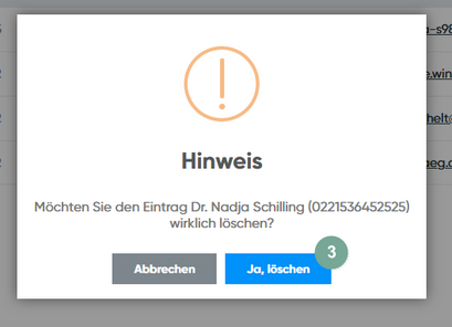 Löschung bestätigen