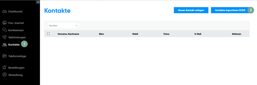 Kontakte per CSV importieren