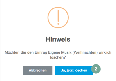 Löschen bestätigen