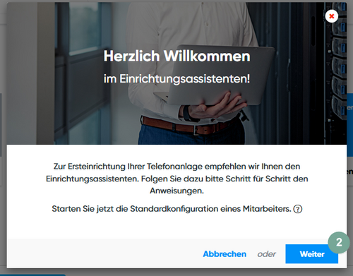 Einrichtungsassistent starten