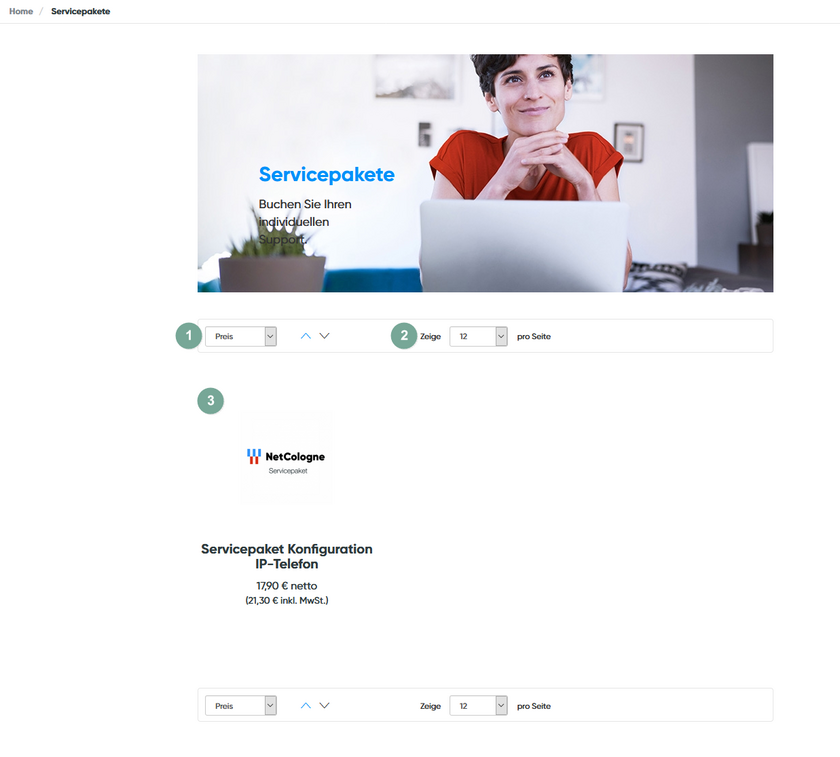 Übersicht Servicepakete fonial Shop
