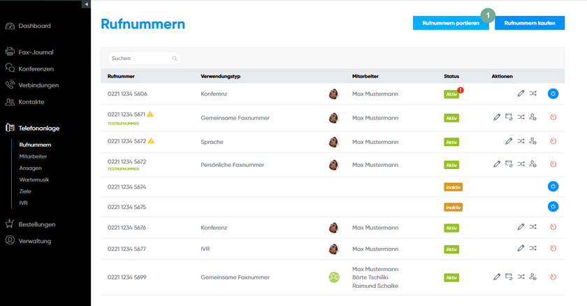 Rufnummern portieren