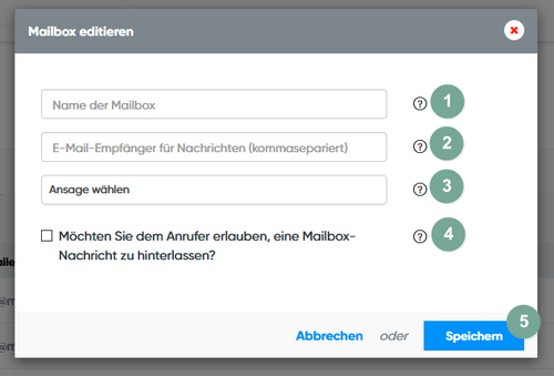 Mailbox bearbeiten