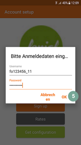 SIP-Benutzerdaten Zoiper
