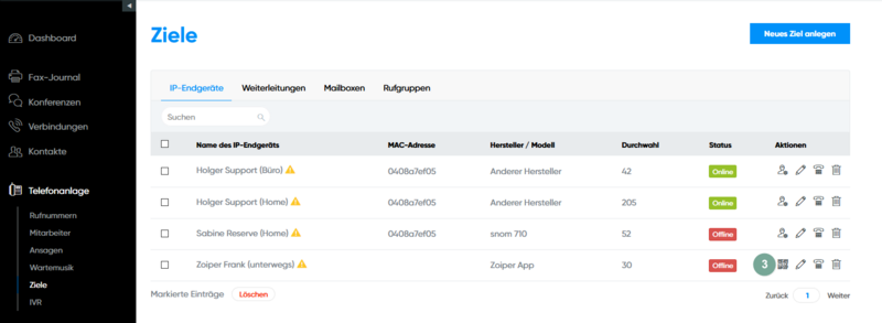 QR-Code des Ziels aufrufen