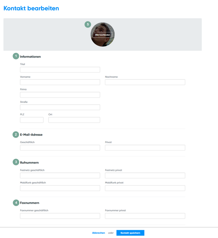 Neuen Kontakt anlegen