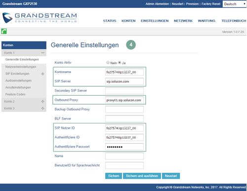 Generelle Einstellungen