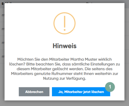 Mitarbeiter-Konto löschen