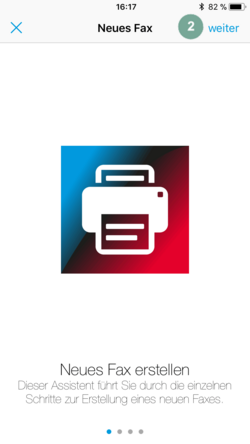 Fax versenden: Schritt 2