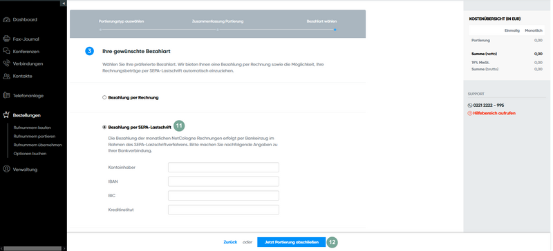 Per Bankeinzug zahlen