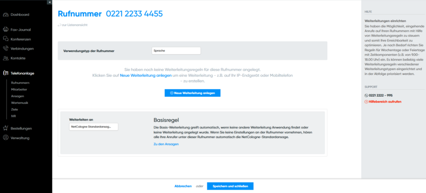 Weiterleitung anlegen