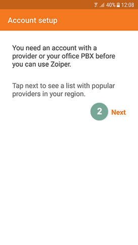 Provider auswählen Zoiper