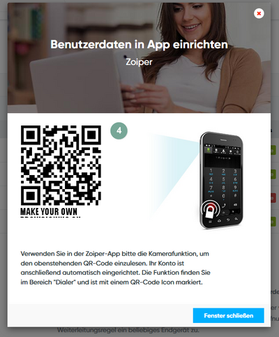 QR-Code zur Einrichtung von Zoiper
