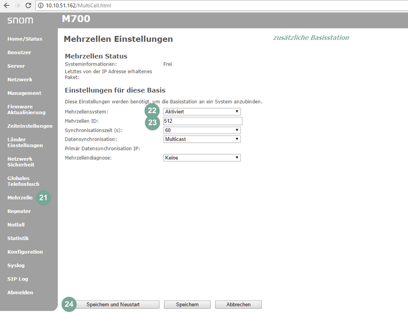 Zusätzliche Basisstation