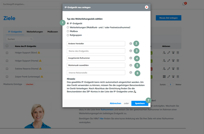 IP Endgerät anlegen - anderer Hersteller