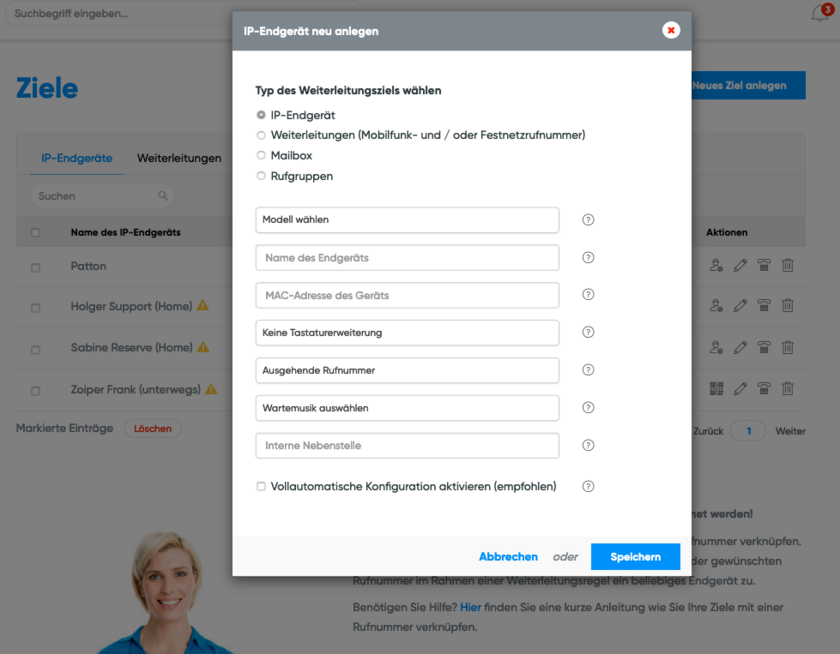Automatische Konfiguration snom im Cloud PBX Konto
