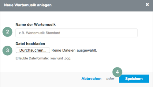 Wartemusik hochladen